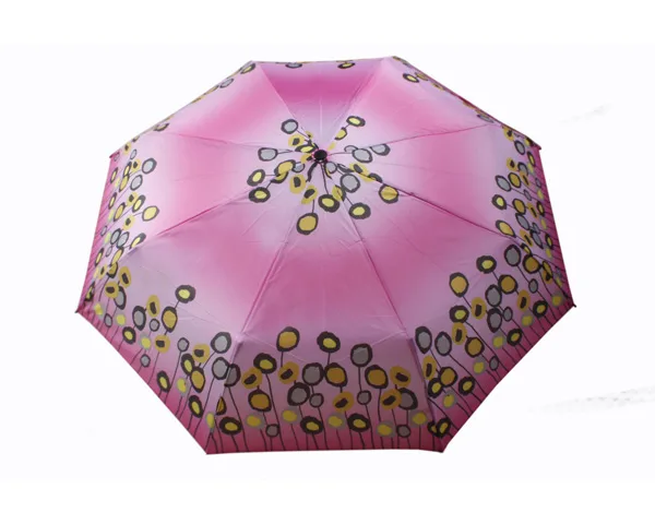 100 cm Pembe Çiçek Desenli Manuel Şemsiye