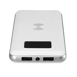 ED278  S-link IP-G10W 10000mAh LCD Göstergeli Kablosuz Powerbank Beyaz Taşınabilir Pil Şarj Cihazı