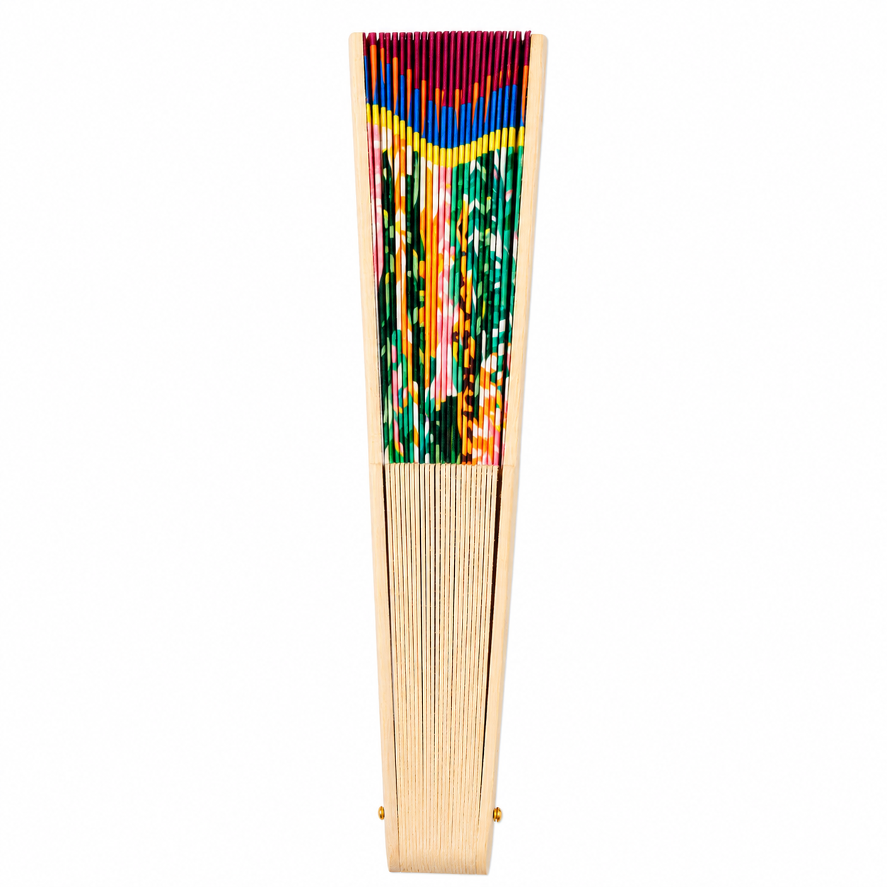 Foldable Bamboo Fan - Tropical Design — detail