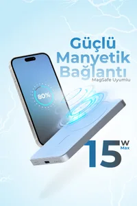 Woyax by Deji Magsafe Powerbank 5000 mAh 20W Hızlı Taşınabilir Şarj Cihazı Mavi