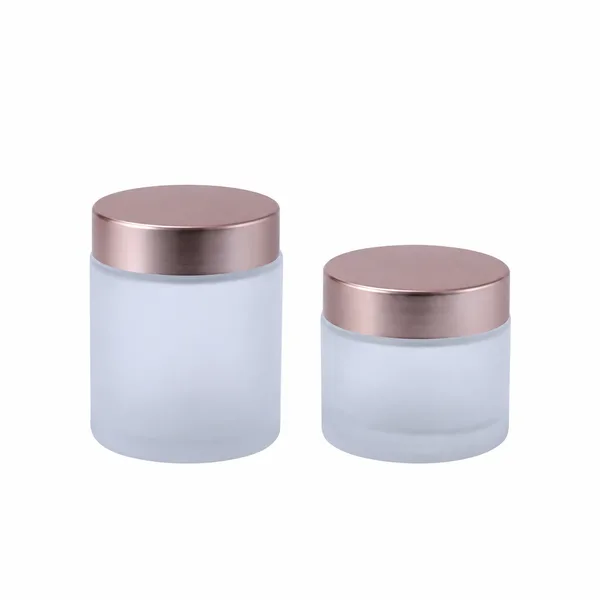 Rose Gold Kapaklı Buzlu Cam Krem Kavanozu (detay)