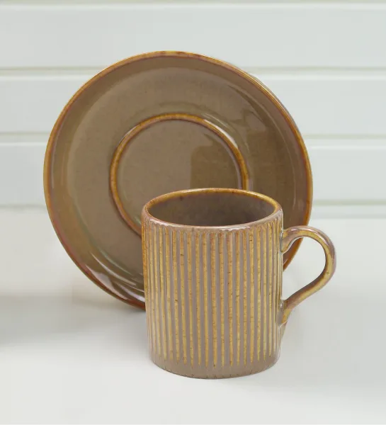 Porcelain Cup & Turkish Coffee & Water Glass & Serving Napkin Gift Set — detail