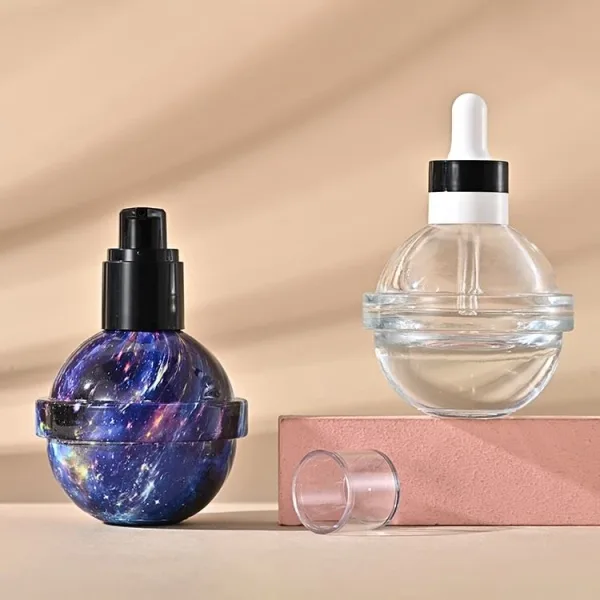 Küre Formlu Cam Kozmetik Şişesi – 30 ml (detay)