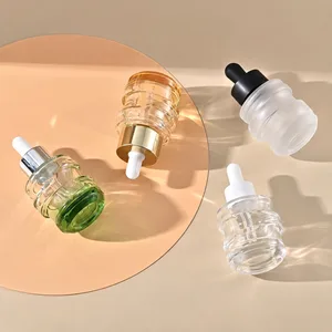 Dalgalı Halka Formlu Cam Damlalıklı Şişe – 30 ml