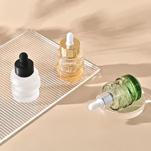 Dalgalı Halka Formlu Cam Damlalıklı Şişe – 30 ml