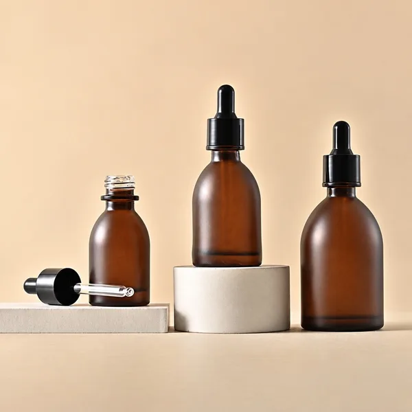 Bambu Kapaklı Amber Cam Damlalıklı Şişe – 30, 50 ve 100 ml (detay)