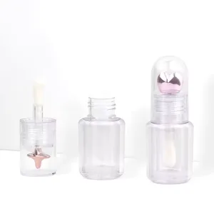 Dekorlu Kubbe Kapaklı Şeffaf Lip Gloss Ambalajı – 5 ml