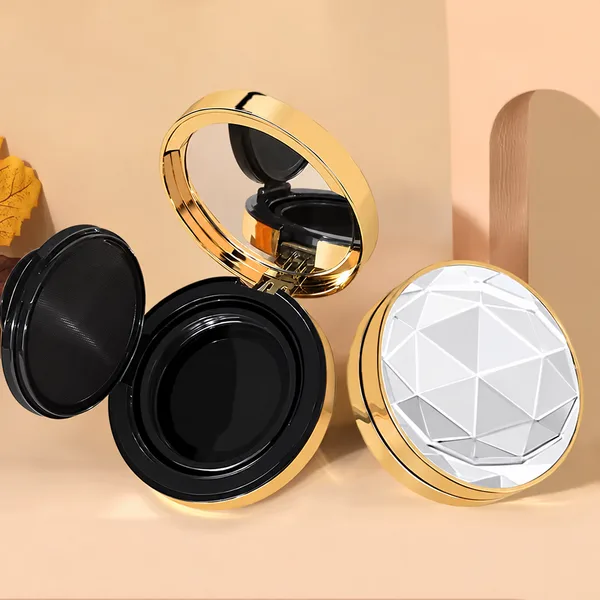 Geometrik Kapaklı Altın Çerçeveli Aynalı Cushion Kutusu