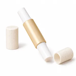 Benekli Kapaklı Altın Çift Uçlu Balm Ambalajı – 3 + 3 g
