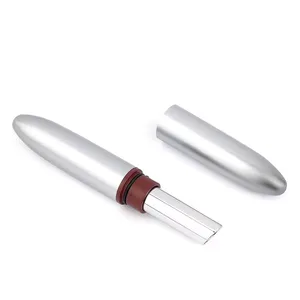 Bordo Halkalı Gümüş Mini Ruj Tüpü – 0,8 g