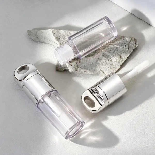 Anahtarlık Halkalı Gümüş Kapaklı Lip Gloss Ambalajı – 4 ml
