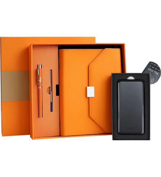 Boxed Notebook Pen Set & Vacuum 10,000 mAh Powerbank Gift Set