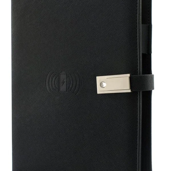 Notebook with Wireless Charging and USB Memory Features — detail