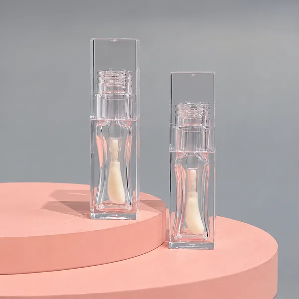 Kalın Şeffaf Kare Lip Gloss ve Dudak Yağı Ambalajı – 8 ml