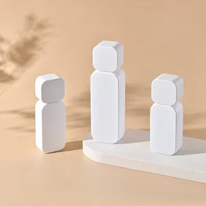 Kare Kapaklı Beyaz Losyon ve Serum Şişesi