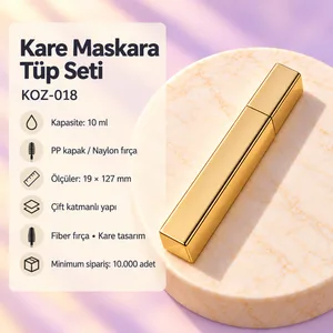 Kare Fırçalı Maskara Kapağı ve Tüp Seti 10 ml