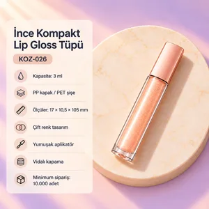 İnce Kompakt Lip Gloss Tüpü 3 ml