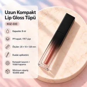 Uzun Kompakt Lip Gloss Tüpü 8 ml