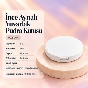 İnce Aynalı Yuvarlak Pudra Kutusu 8 g