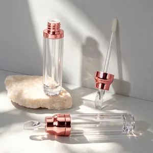 Şeffaf Kristal Başlıklı Rose Gold Lip Gloss Ambalajı – 8 ml