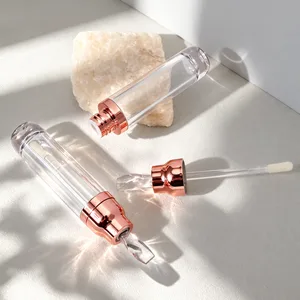 Şeffaf Kristal Başlıklı Rose Gold Lip Gloss Ambalajı – 8 ml