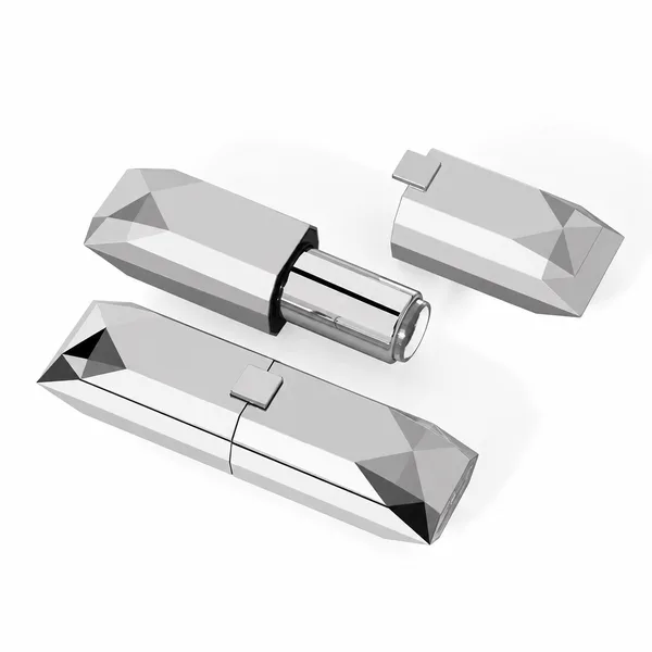 Gümüş Kristal Kesimli Kare Ruj Tüpü – 3,5 g