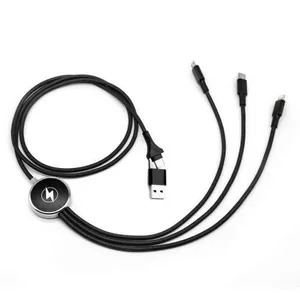 6’sı 1 Arada Işıklı Logolu USB Şarj Kablosu