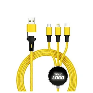 6’sı 1 Arada Işıklı Logolu USB Şarj Kablosu