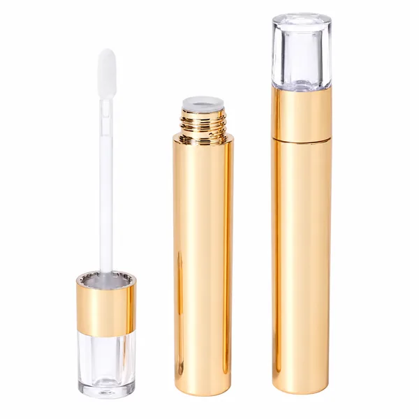 Altın Gövdeli Şeffaf Kapaklı Uzun Lip Gloss Ambalajı – 5 ml