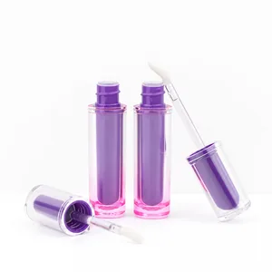 Mor İç Hazneli Şeffaf Pembe Lip Gloss Ambalajı – 5 ml