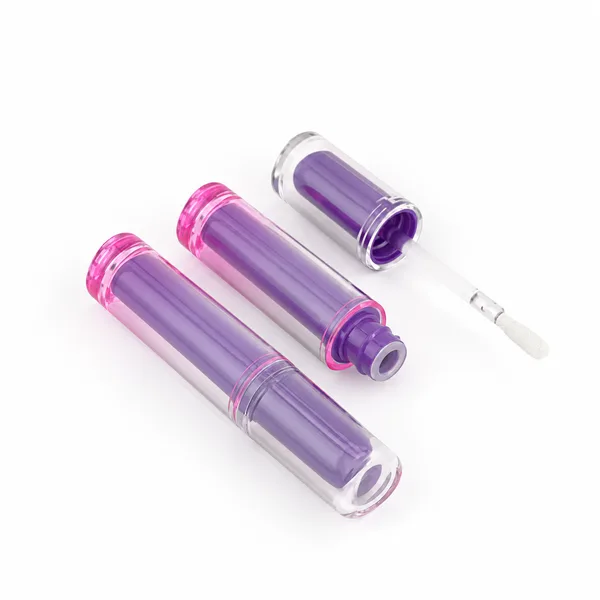 Mor İç Hazneli Şeffaf Pembe Lip Gloss Ambalajı – 5 ml