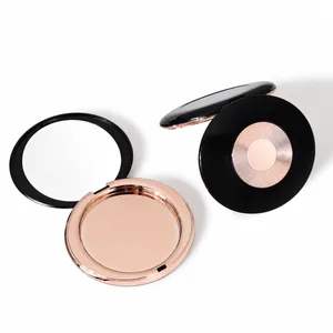 Siyah Rose Gold Halkalı Oval Aynalı Pudra Kutusu – 15 g