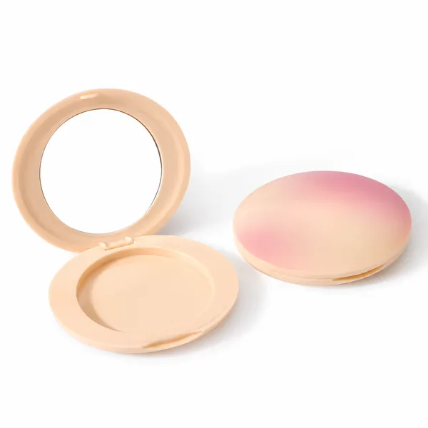 Pembe Şeftali Geçişli İnce Oval Aynalı Pudra Kutusu – 8 g