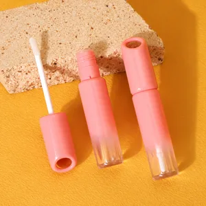 Oval Oyuk Kapaklı Pembe Geçişli Lip Gloss Ambalajı – 5 ml