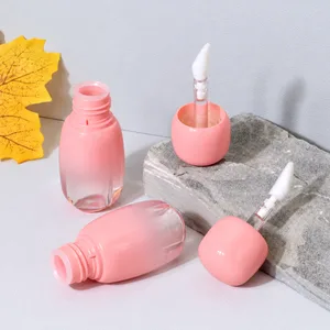 Yuvarlak Pembe Kapaklı Degrade Lip Gloss Ambalajı – 5 ml