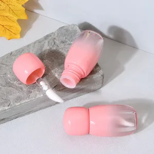 Yuvarlak Pembe Kapaklı Degrade Lip Gloss Ambalajı – 5 ml