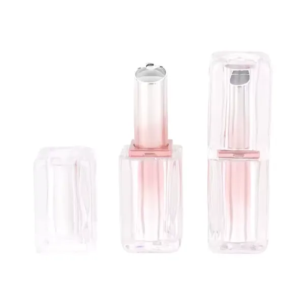 Pembe İç Tüplü Şeffaf Kare Ruj Ambalajı – 3,5 g (detay)
