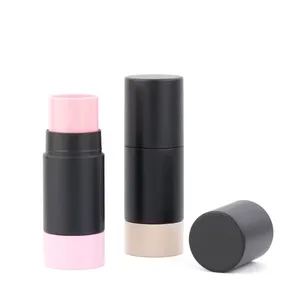 Pembe ve Krem Detaylı Siyah Silindirik Stick Ambalaj – 5 g