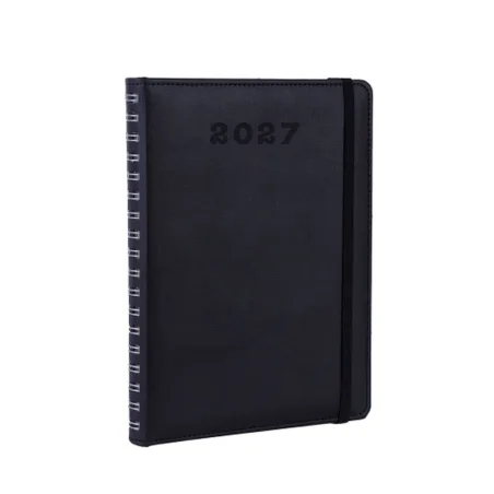 Thermal Leather Hidden Spiral Planner (detail)