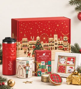 Termos & Kahve & Premium Madlen Çikolata & Yılbaşı Kupa & Ekose Mum Yılbaşı Hediye Seti
