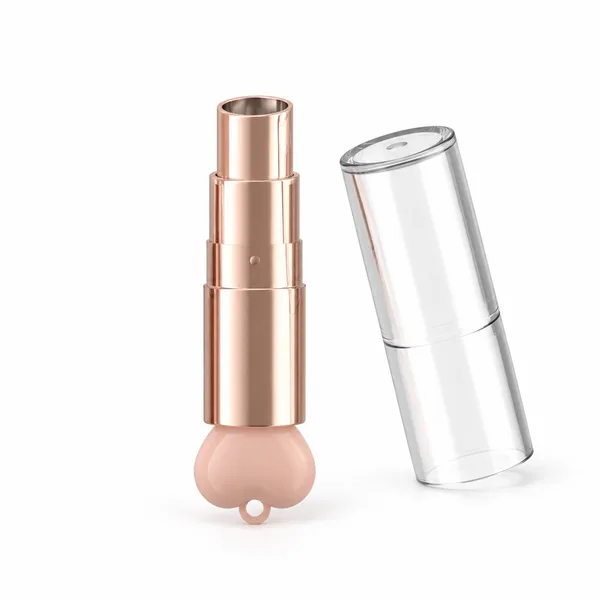 Kalp Halkalı Şeffaf Rose Gold Ruj Ambalajı (detay)
