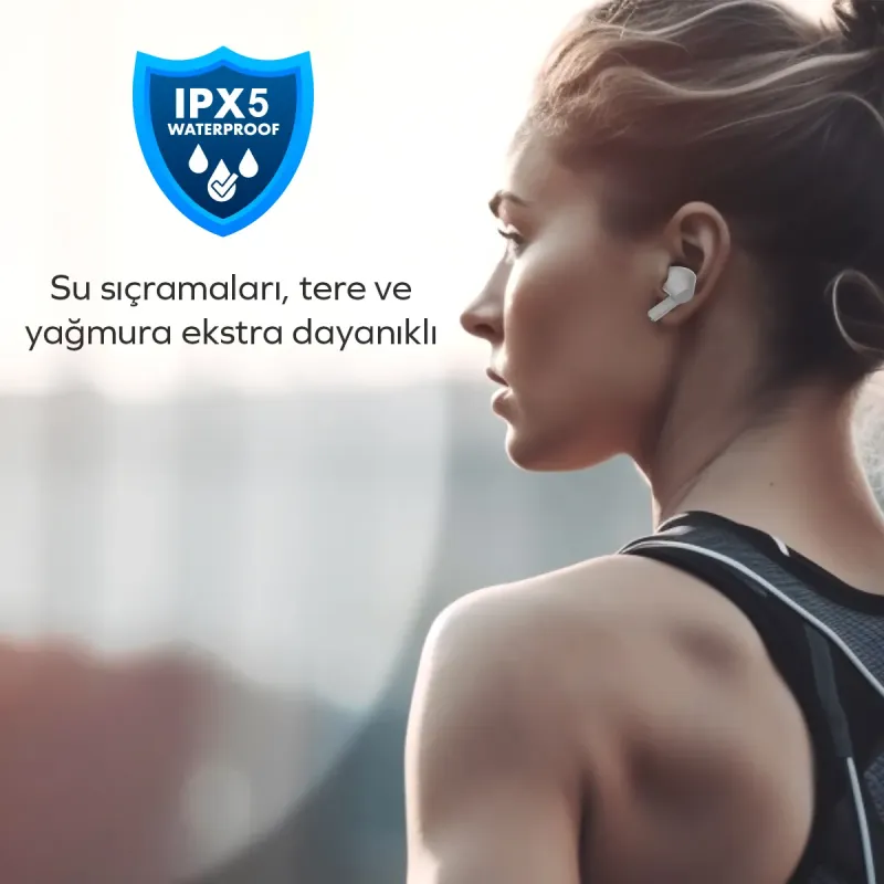 Woyax by Deji Curvy Kablosuz Bluetooth Kulak İçi Kulaklık, HD Mikrofonlu Ultra Hafif, HiFi Ses - Beyaz