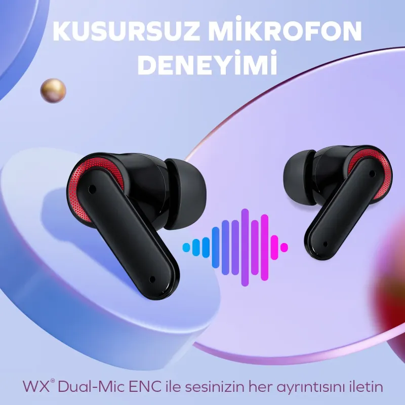 Woyax by Deji Gaming Kablosuz Bluetooth Oyuncu Kulaklık 60 ms Gecikme HD 4 Mikrofon ENC Çift Cihaz Desteği