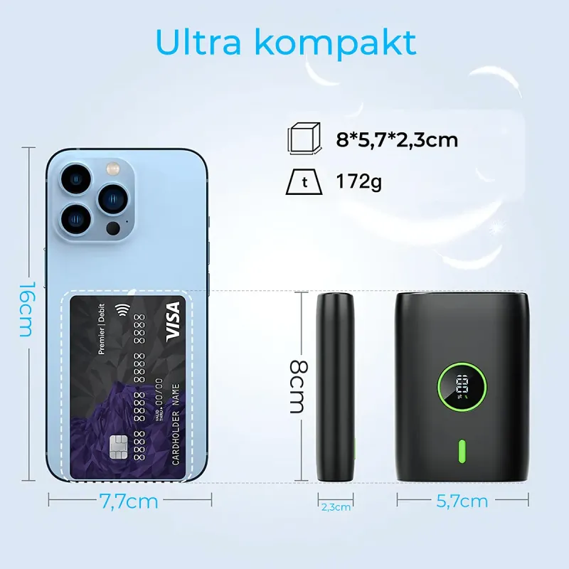 Woyax by Deji Powerbank 10000 mAh 22.5W Hızlı Taşınabilir Şarj Cihazı - Siyah