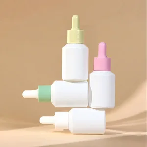 Buzlu ve Beyaz Cam Damlalıklı Serum Şişesi – 30 ml