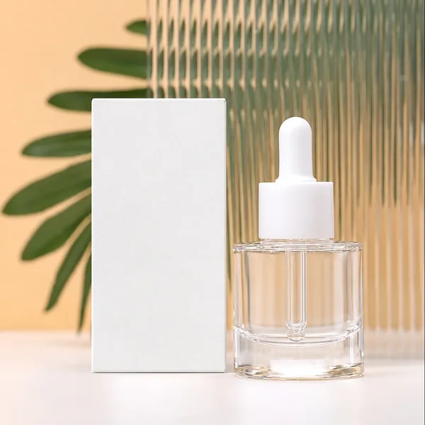 Beyaz Damlalık Başlıklı Kısa Cam Serum Şişesi – 30 ml