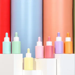 Pastel Renkli Buzlu Cam Damlalık Şişesi – 30 ml