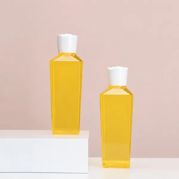 Dekoratif Beyaz Kapaklı Köşeli PETG Tonik Şişesi – 250 ml