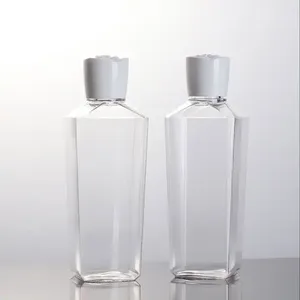 Dekoratif Beyaz Kapaklı Köşeli PETG Tonik Şişesi – 250 ml