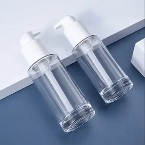 Geniş Beyaz Pompalı Silindirik Cam Şişe – 100 ml